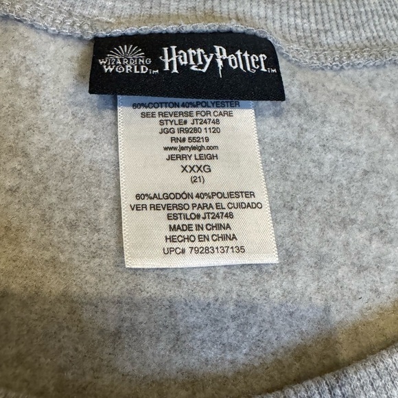 Harry Potter Hogwarts Castle gray lightweight sweatshirt XXXG size - Picture 5 of 8
